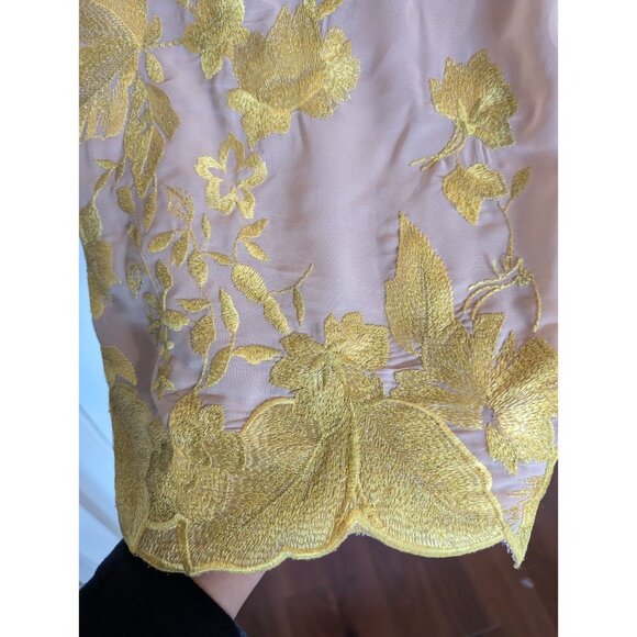 Dress the Population Paige Mini Shift Size M Sand Floral embroidery boho cottage - Picture 9 of 11